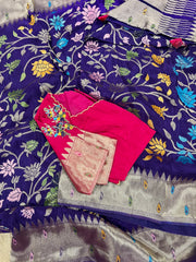 Pure HO crape jhamdani weaving saree
