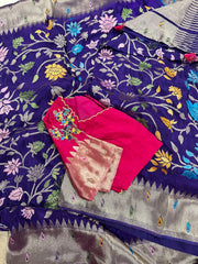 Pure HO crape jhamdani weaving saree