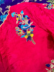 Pure HO crape jhamdani weaving saree