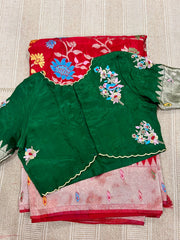 Pure HO crape jhamdani weaving saree