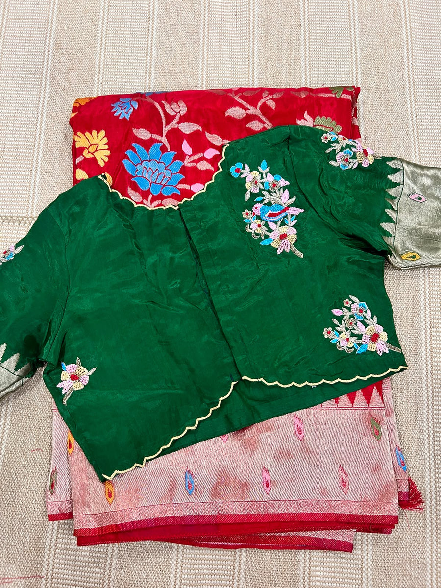 Pure HO crape jhamdani weaving saree