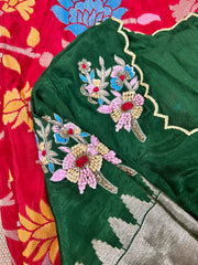Pure HO crape jhamdani weaving saree