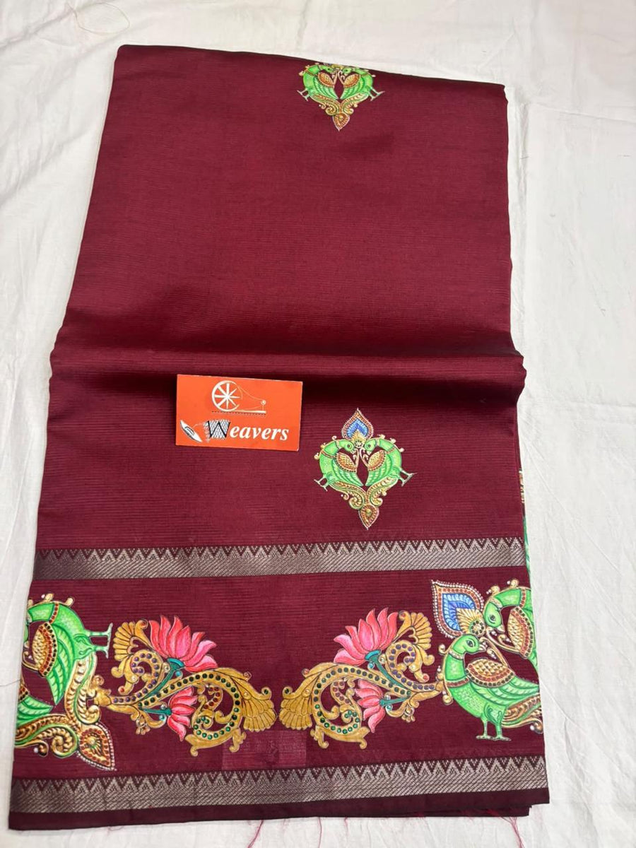 pure handloom Mangalagiri cotton-silk saree