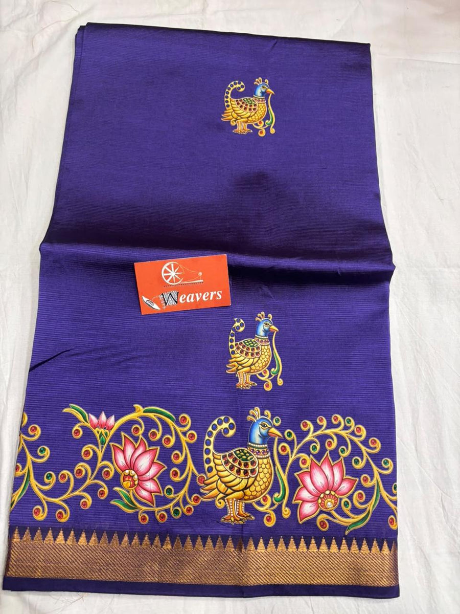 pure handloom Mangalagiri cotton-silk saree