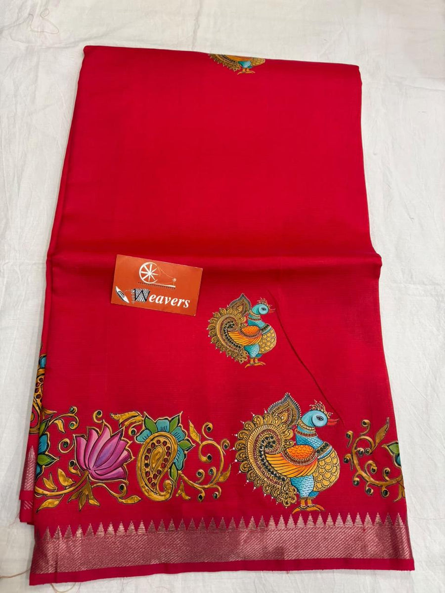 pure handloom Mangalagiri cotton-silk saree