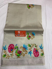 pure handloom Mangalagiri cotton-silk saree