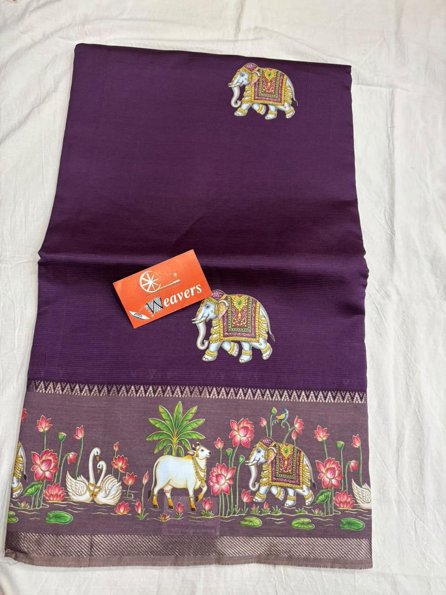 pure handloom Mangalagiri cotton-silk saree