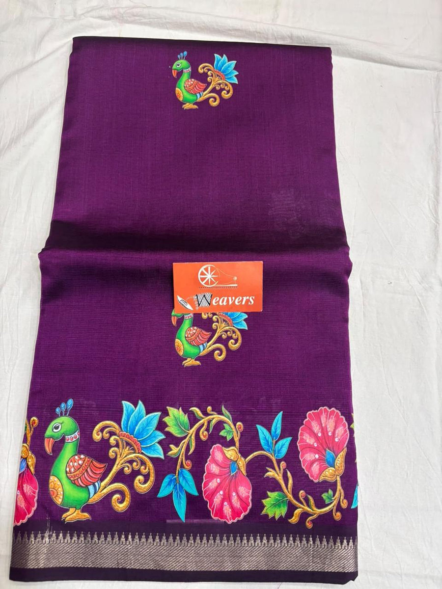 pure handloom Mangalagiri cotton-silk saree
