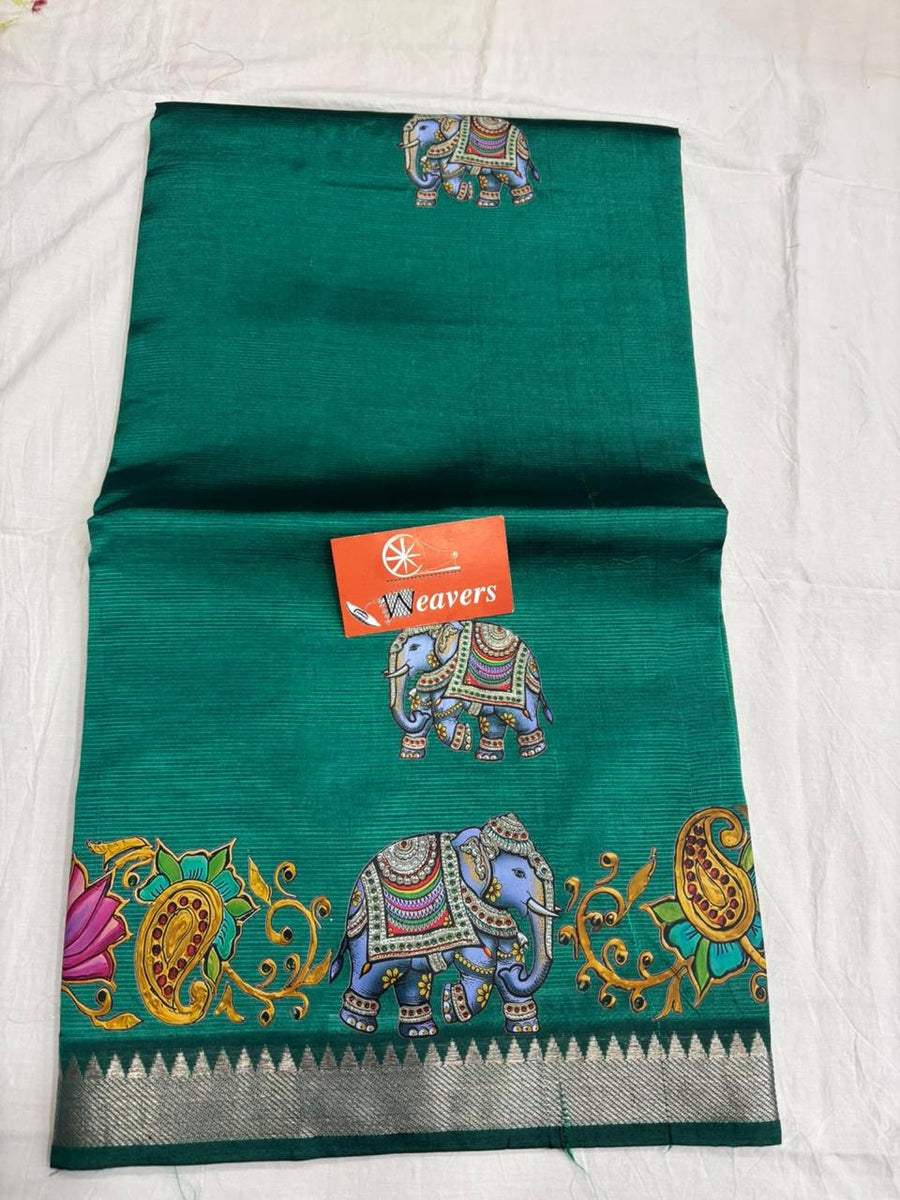 pure handloom Mangalagiri cotton-silk saree