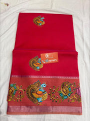 pure handloom Mangalagiri cotton-silk saree