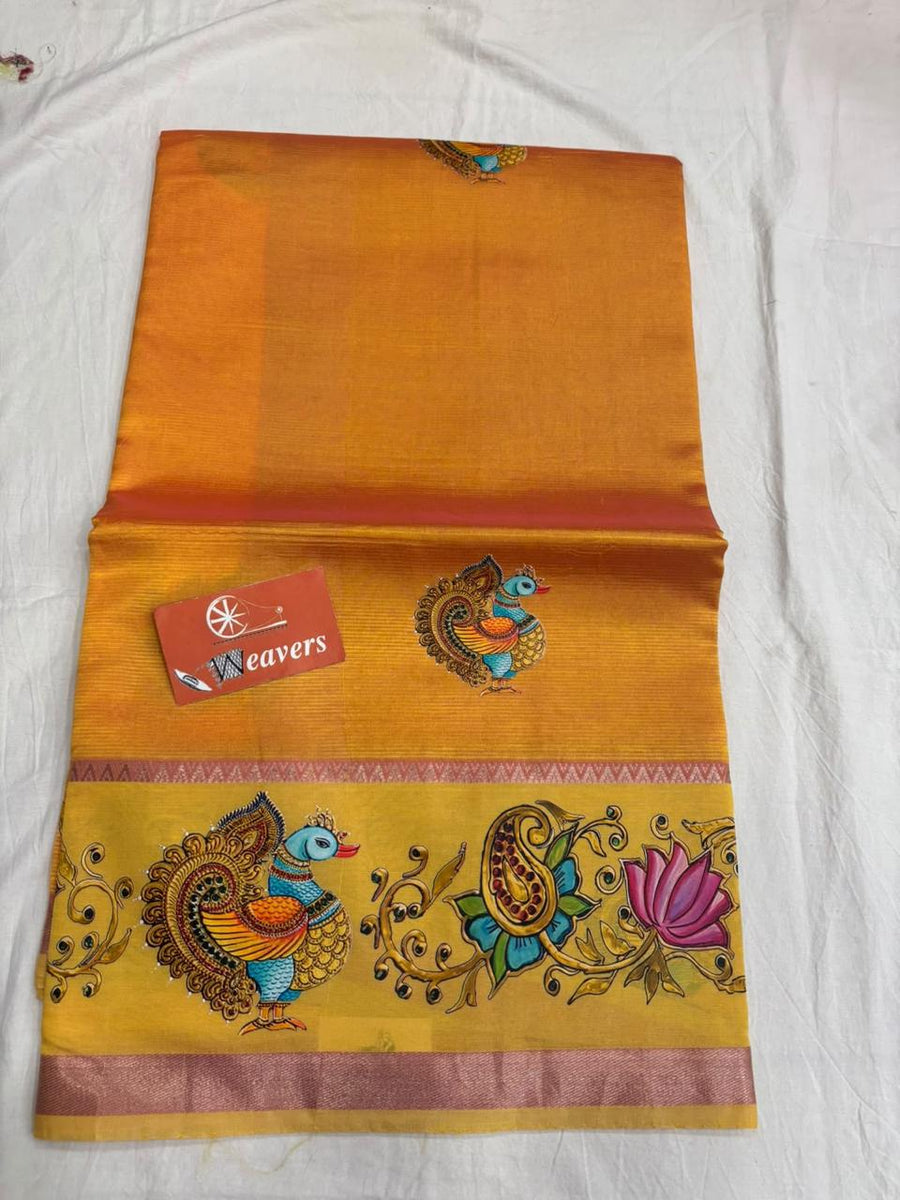 pure handloom Mangalagiri cotton-silk saree