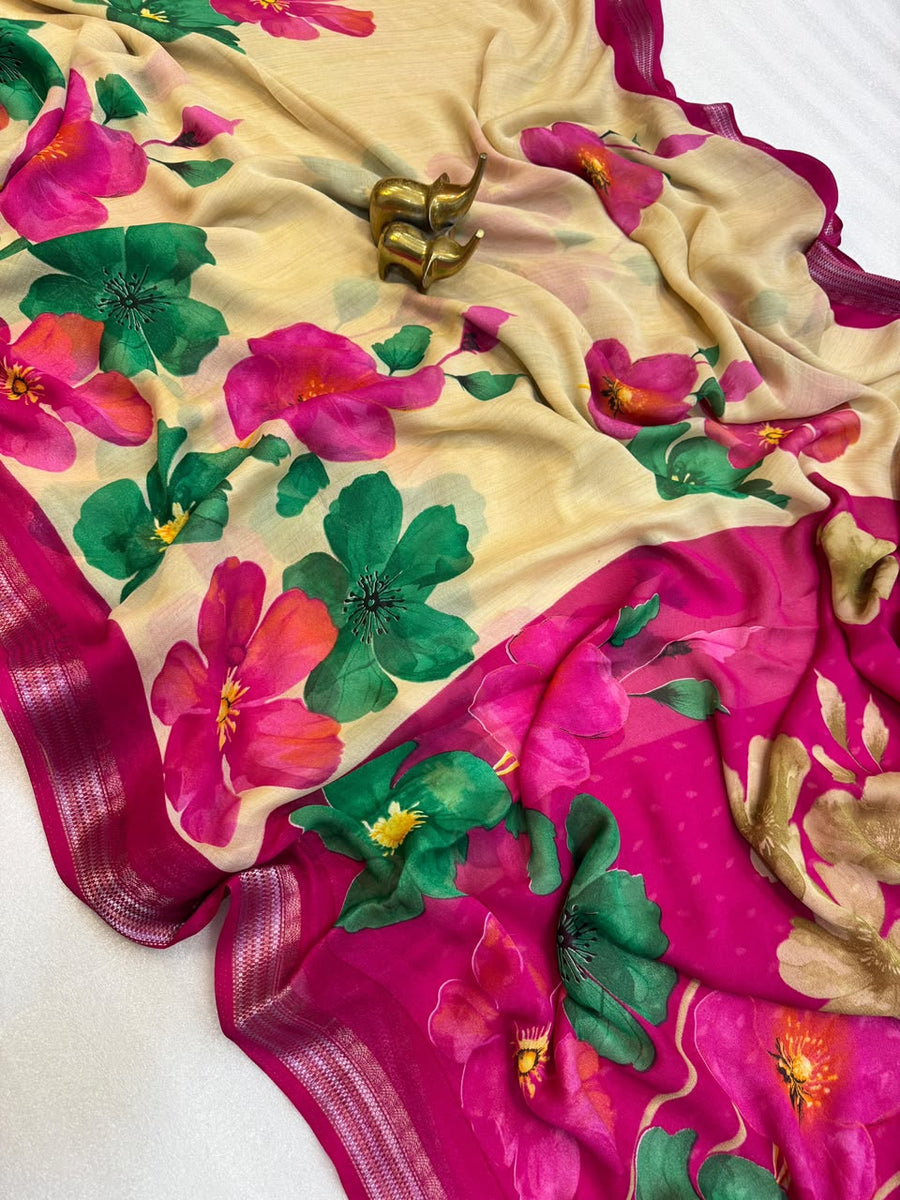 heavy georgette silk saree