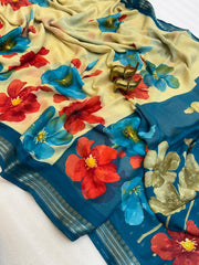 heavy georgette silk saree