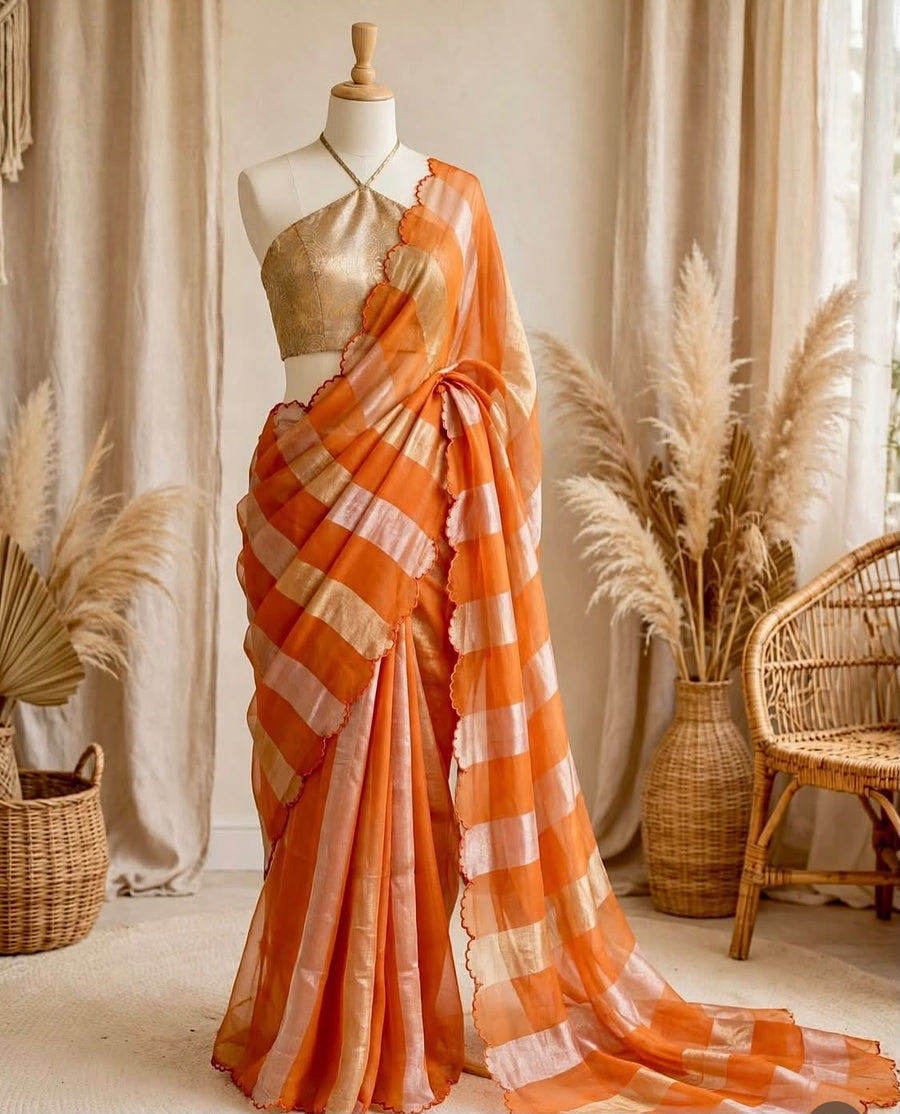 Georgette tissue silk saree