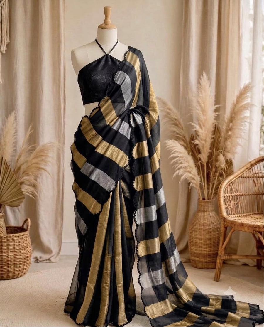 Georgette tissue silk saree