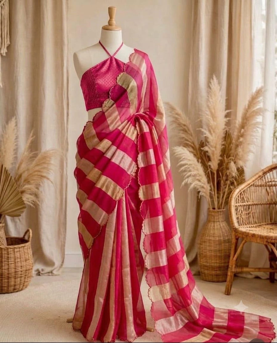 Georgette tissue silk saree
