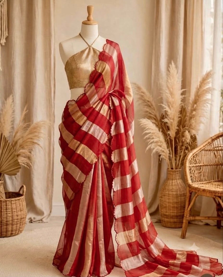 Georgette tissue silk saree