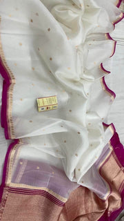 Pure handloom Banarasi Kora Organza Saree