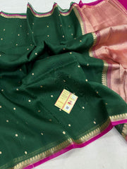 Pure handloom Banarasi Kora Organza Saree