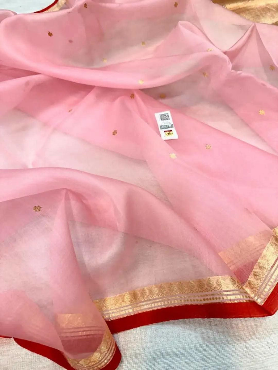 Pure handloom Banarasi Kora Organza Saree
