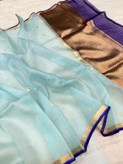 Pure handloom Banarasi Kora Organza Saree