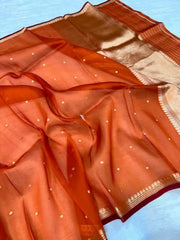 Pure handloom Banarasi Kora Organza Saree