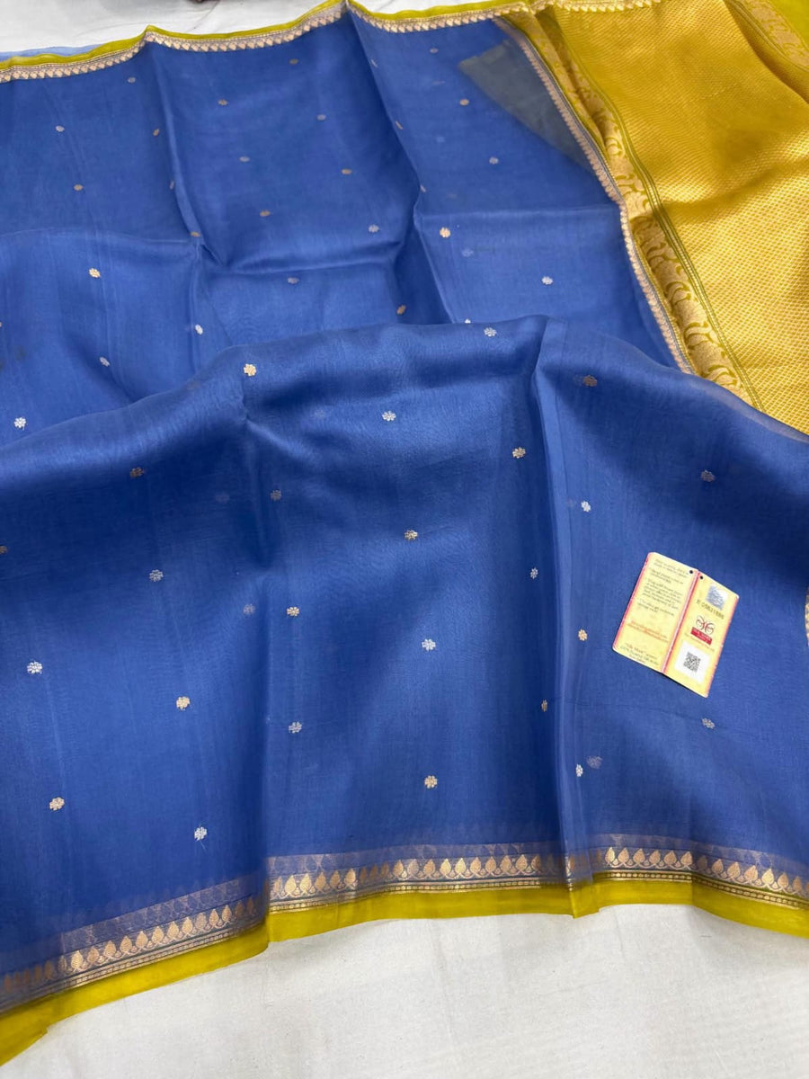 Pure handloom Banarasi Kora Organza Saree