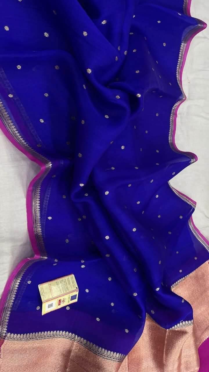 Pure handloom Banarasi Kora Organza Saree
