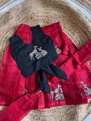 Red Chanderi lehenga set