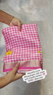 Pure Mangalagiri With Checks Pattern