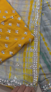 Pure chinnon saree