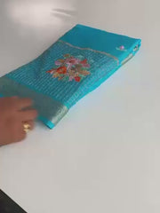 Authentic Mangalagiri Pochampally silk pattu dress material