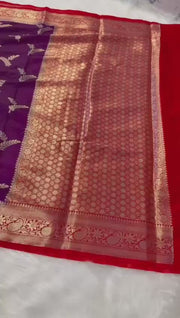 Beautiful Banarasi semi katan silk sarees