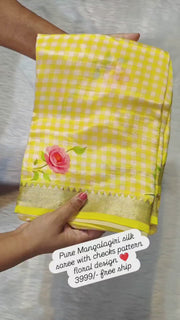 Pure Mangalagiri With Checks Pattern