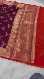 Beautiful Banarasi semi katan silk sarees