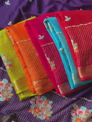 Authentic Mangalagiri Pochampally silk pattu dress material