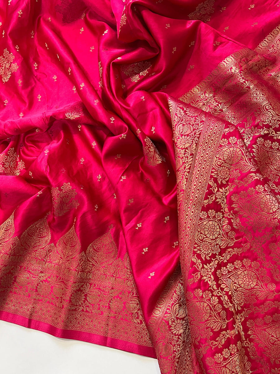 Pure Banarasi Mashru Satin Saree - Anvitha Collections