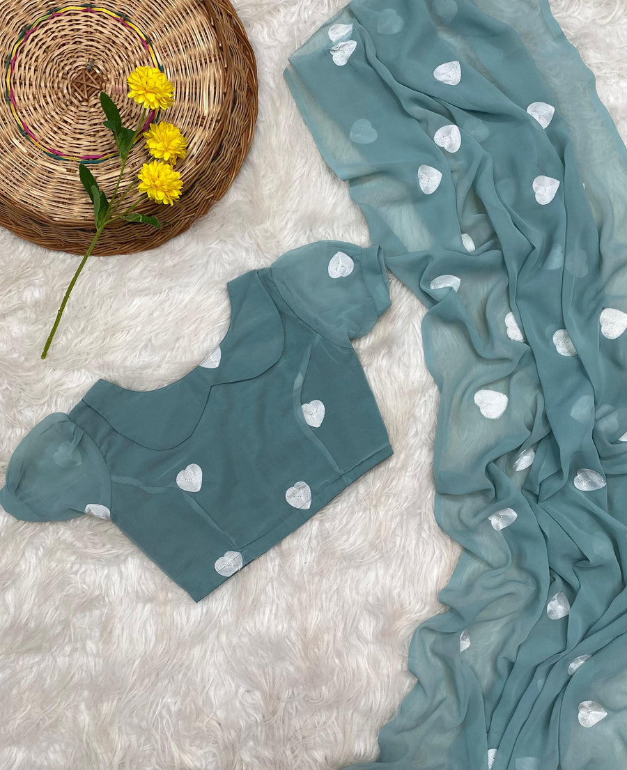Pure Chiffon Georgette Saree - Anvitha Collections