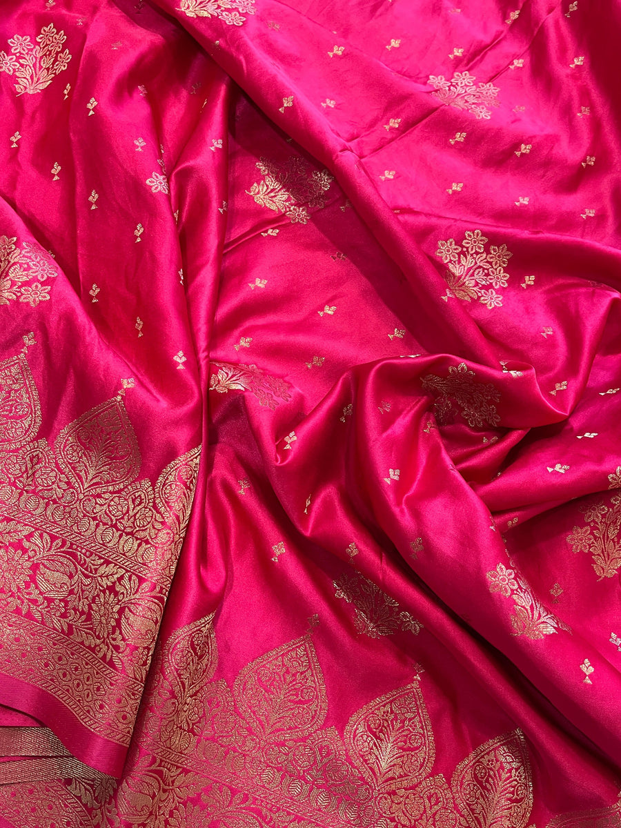 Pure Banarasi Mashru Satin Saree - Anvitha Collections