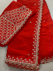 Chinnon handwork saree