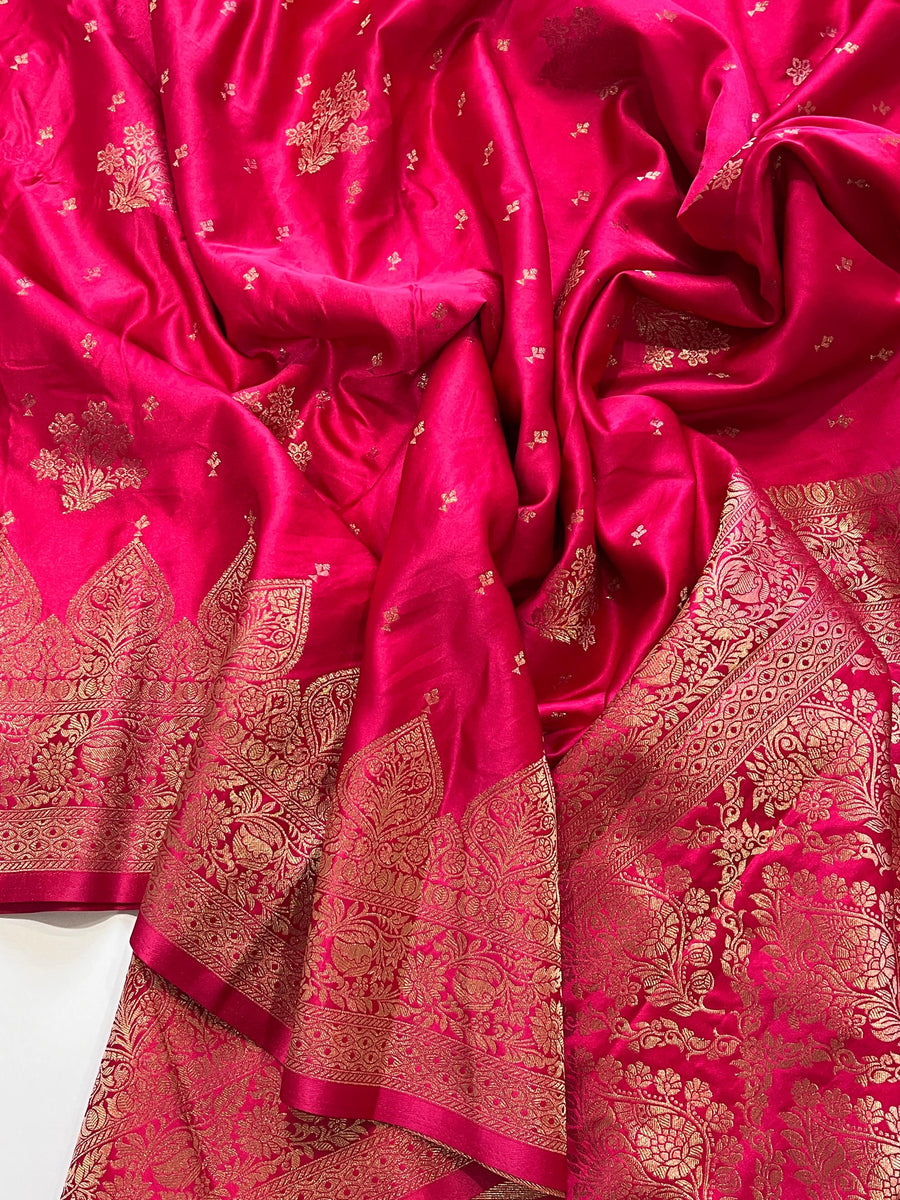 Pure Banarasi Mashru Satin Saree - Anvitha Collections