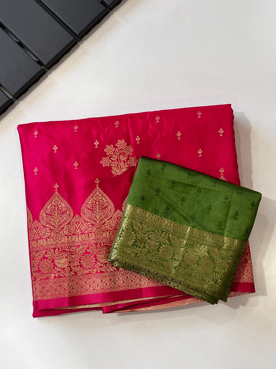 Pure Banarasi Mashru Satin Saree - Anvitha Collections